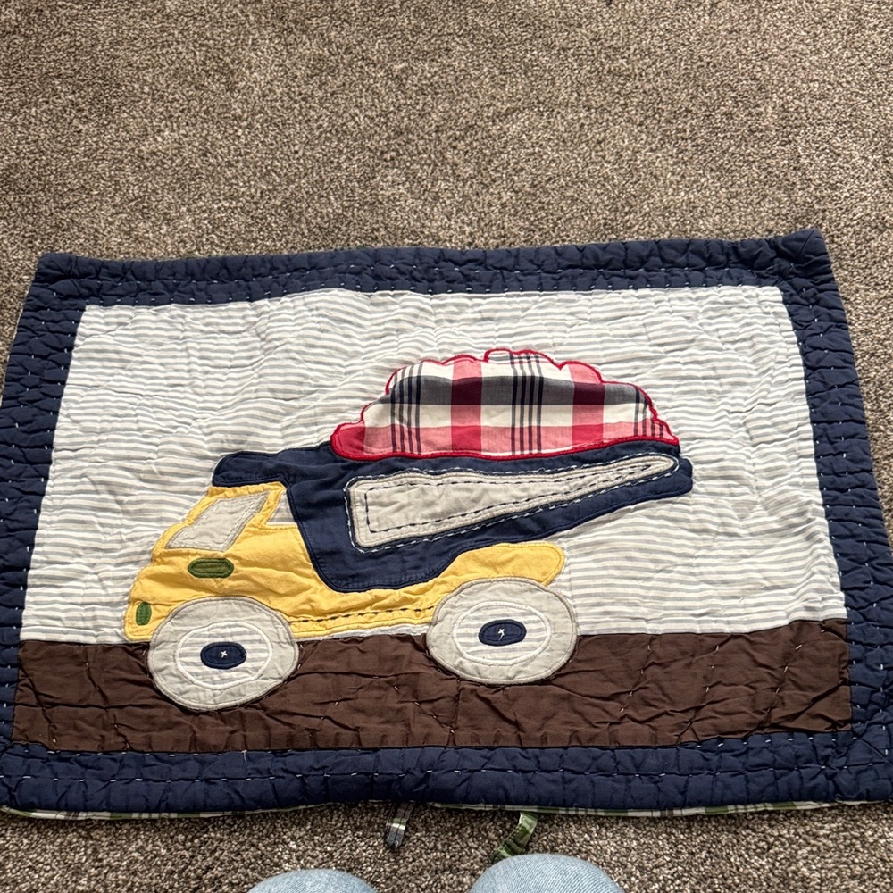 Pottery Bark Kids Yellow Dump Truck pillow case